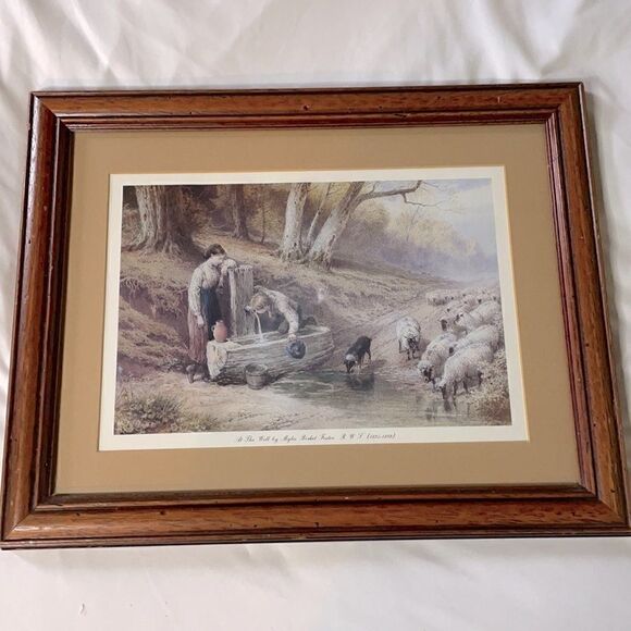 Myles Birket Foster “At The Well” R.W.S (1825-1899) Framed & Matted Print - Picture 4 of 16